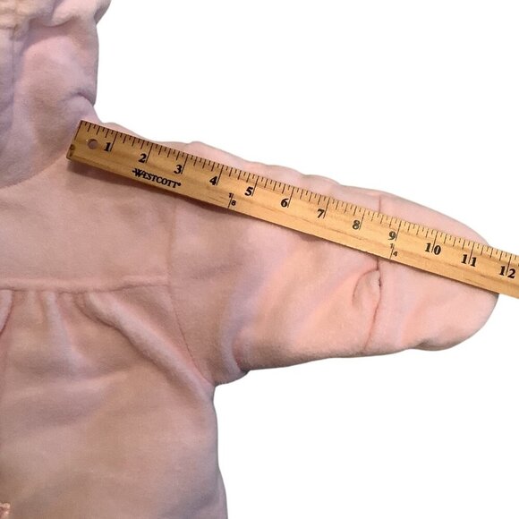 Baby Dove Infant Hooded Pink Bunting Suit With Bunny Embroidery Size 0-12 Months - Picture 5 of 16